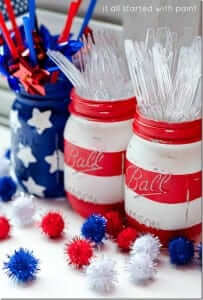 Flag Mason Jars from "It All Started With Paint"