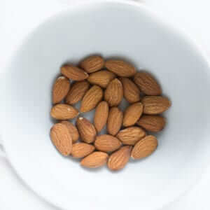 almond snack white bowl