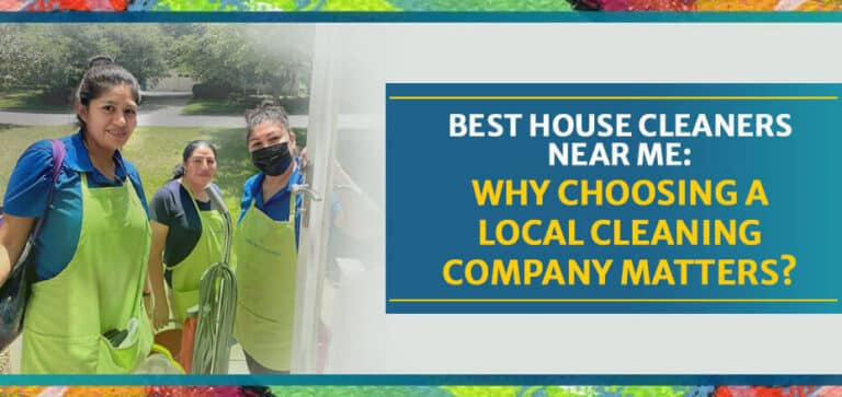 an image of three ladies employees of carpe diem cleaning smiling, with a banner text saying: Best House Cleaners Near Me: Why Choosing a Local Cleaning Company Matters